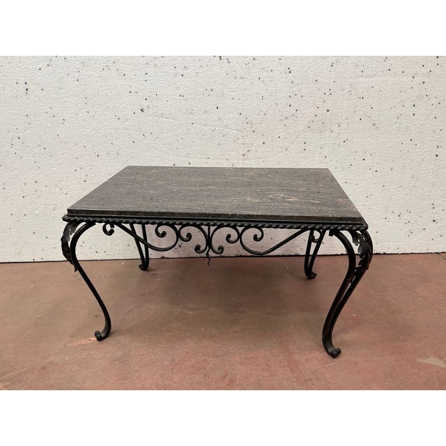 Wrought Iron and Marble Coffee Table, 20th Century For Sale - Image 9 of 10