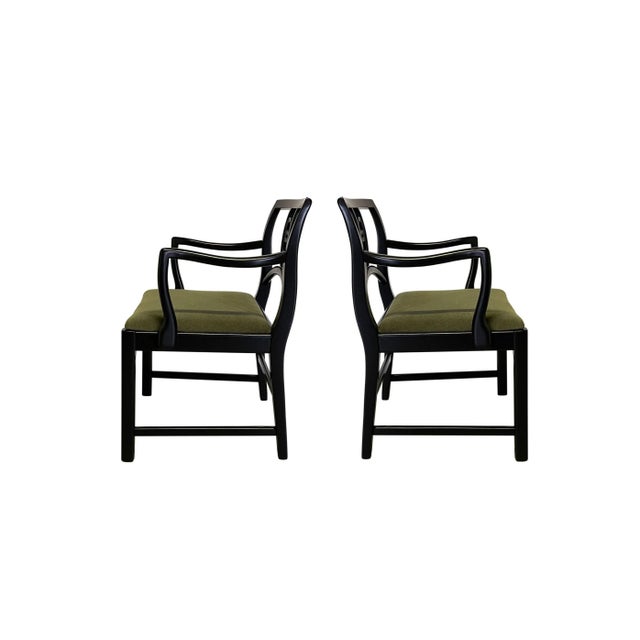 Restored Black Lacquer Dining Chairs by Michael Taylor for Baker - Set of 6 For Sale - Image 11 of 13