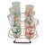 1950s 1950s Mid-Century Modern Pink Wire Frame Drinks Tray W/ Six Highball Flamingo Glasses For Sale - Image 5 of 10