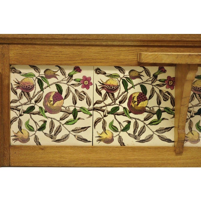 Eastlake Victorian Marble Top Oak Wash Stand Commode Tile Backsplash Server Chairish