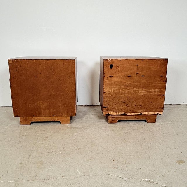 Vintage Art Deco Bedside Tables with Bakelite Handles, 1959, Set of 2 For Sale - Image 4 of 17