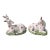 1980s Pair of Porcelain Recumbent Deer For Sale