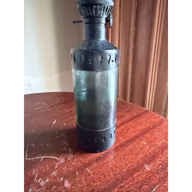 Vintage Mid Century 1960s Mini Hurricane Lantern Blue Glass For Sale - Image 9 of 9