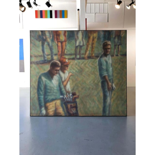 Wayne Timm : Large Vintage Painting Titled: Goodbye Arnie,1968 For Sale - Image 10 of 12
