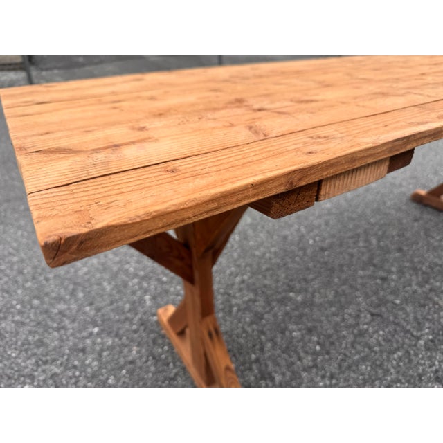 1900 - 1909 Circa 1900 Rustic French Pine Refectory Table For Sale - Image 5 of 5