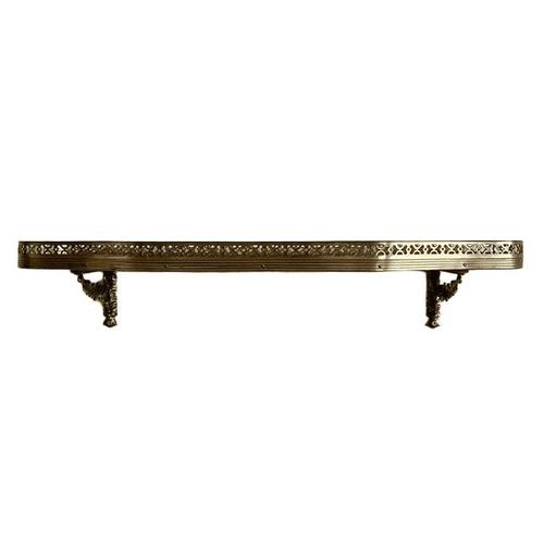 Vintage Wall Console in Wood and Brass, 1950s For Sale - Image 5 of 14