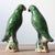 Pair of Vintage Green Glazed Parrot Figures – 10.6" Ceramic Bird Sculptures For Sale - Image 4 of 8