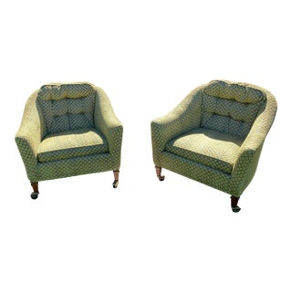 Mid-Century Modern Club Chairs on Castors - A Pair For Sale