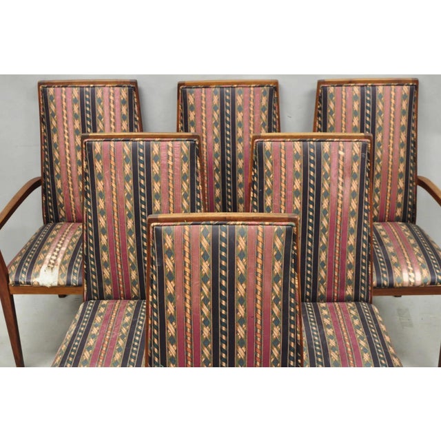Vintage Mid Century Modern Walnut Dining Room Chairs by Dillingham - Set of 6 For Sale In Philadelphia - Image 6 of 18