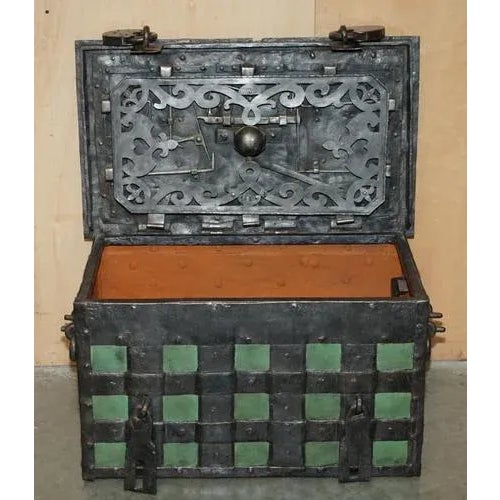 German Wrought Iron Safe Chest, Early 17th Century For Sale - Image 14 of 18