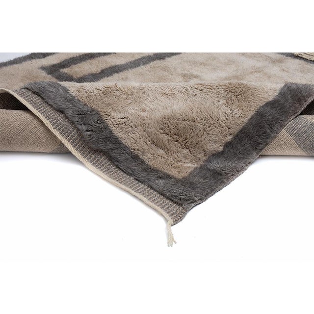 Contemporary Modern Geometric Hand-Knotted Wool Rug | 9'5" X 6'9" | One of a Kind For Sale - Image 3 of 7