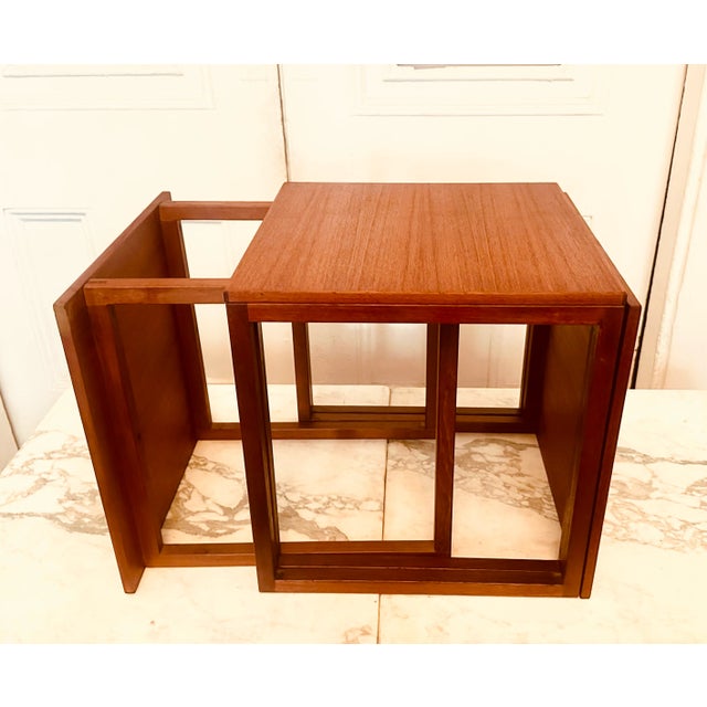 Kai Kristiansen Kai Kristiansen Cube Nesting Tables in Teak Set of 3 Model 33 1960s Danish Modern For Sale - Image 4 of 12