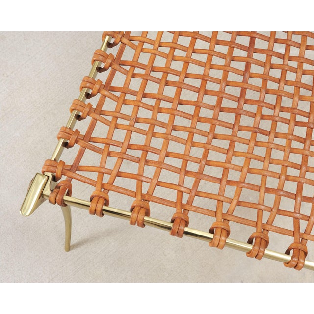 Sylvan S.F. Pair of Brass Leather Strap Klismos Chairs by Sylvan S. F. For Sale - Image 4 of 18
