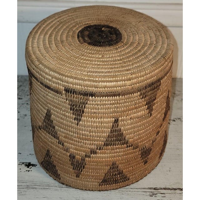 1920s Antique Native American Hand Woven Basket For Sale - Image 5 of 5