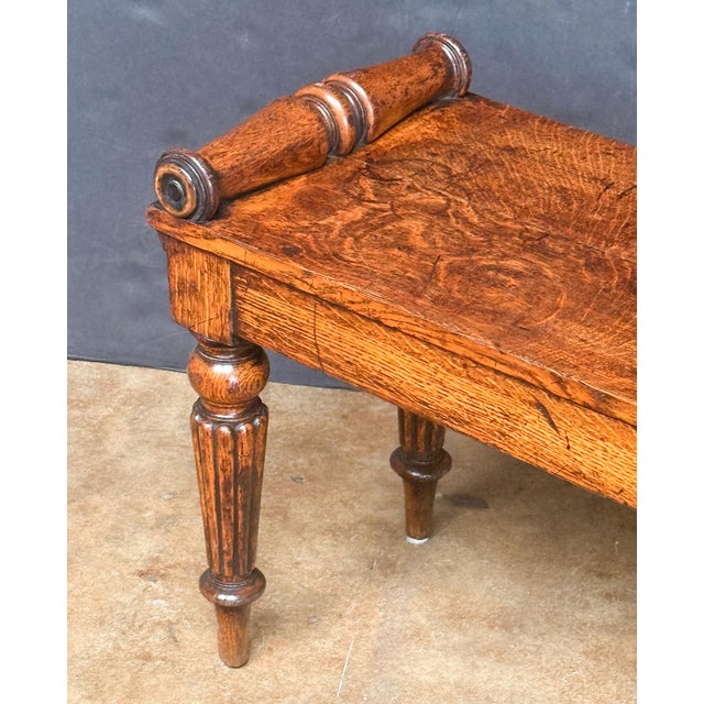 Early 19th Century Large Hall Bench or Window Seat of Patinated Oak From England For Sale - Image 5 of 8