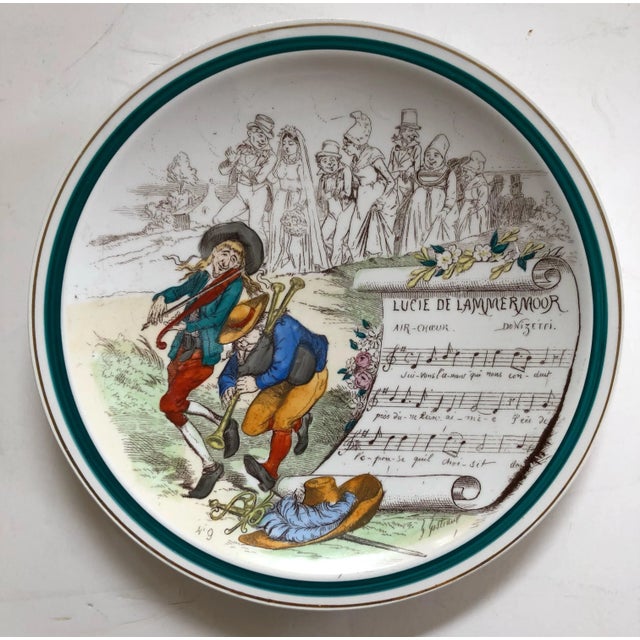 This set of four French plates feature images and written music from four different operas. Great as luncheon, salad or...