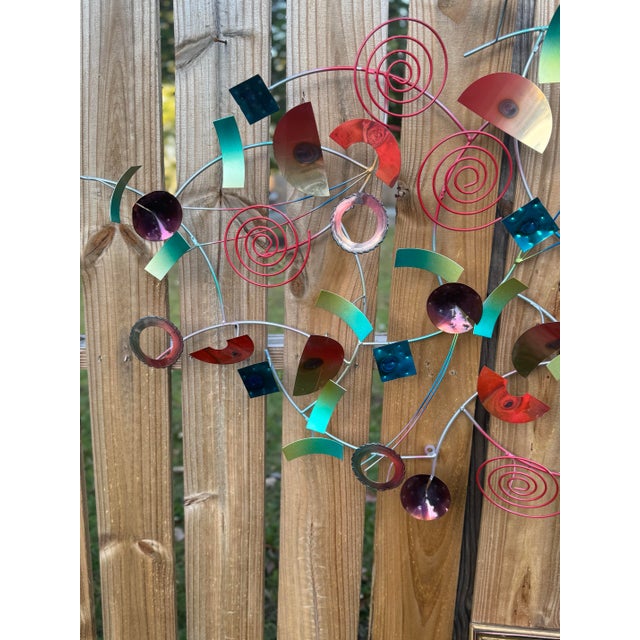 Artisan House Metal Imagination Colorful Abstract Geometric Metal Wall Sculpture For Sale - Image 4 of 8