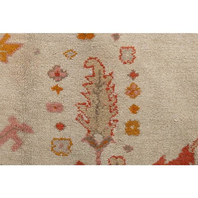 Beige Antique Turkish Oushak Rug For Sale - Image 8 of 11