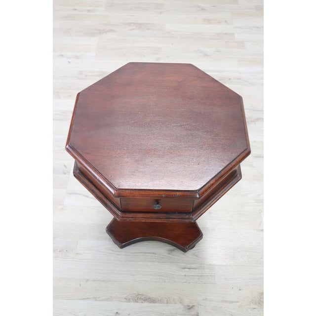 1980s Late 20th CenturyLow Octagonal Side Table in Walnut For Sale - Image 5 of 7