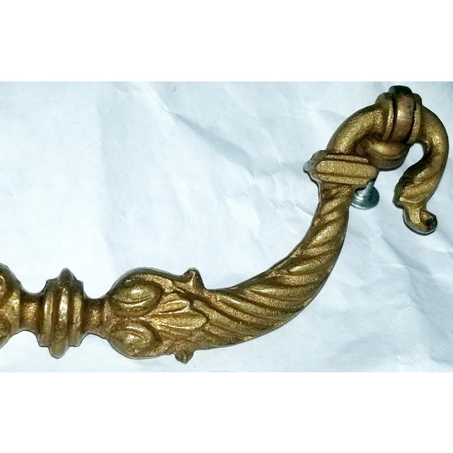 1960s 1960s French Dore' Bronze Hardware Pulls, a Pair For Sale - Image 5 of 6