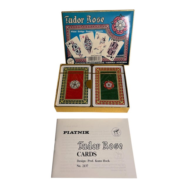 Vintage Piatnik Tudor Rose Playing Cards For Sale - Image 4 of 4