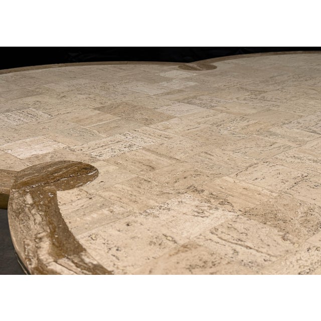 Maurice Bailey for Monteverdi Young Tessellated Travertine Trefoil Coffee Table c.1970s For Sale In Providence - Image 6 of 14