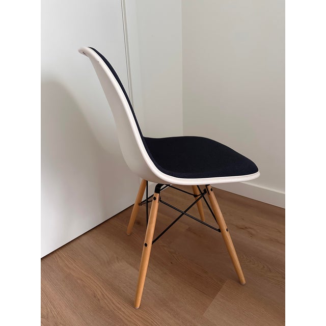 2010s Vitra Eames Upholstered Molded Plastic Side Chair For Sale - Image 5 of 13