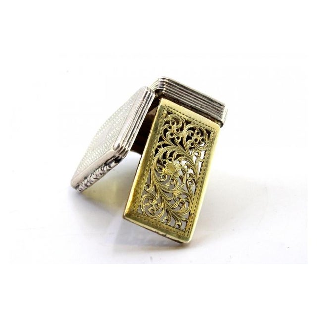 Gold and Pata Vinaigrette Box, in Worn conditions.