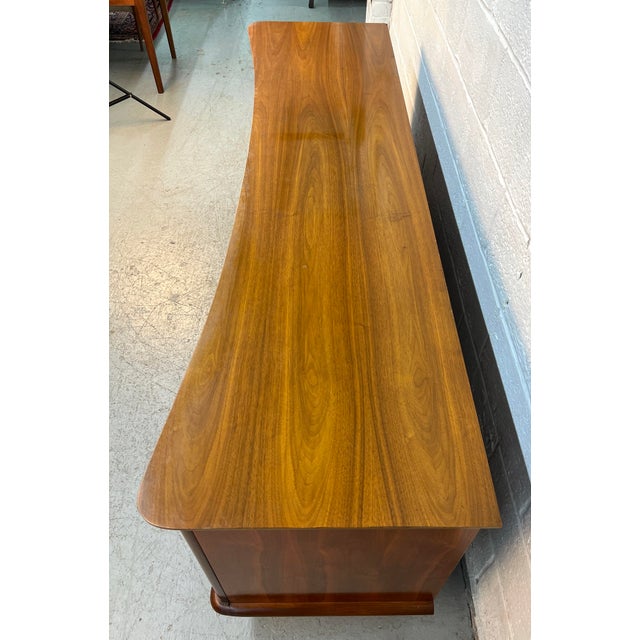 Mid-Century Modern Walnut Dresser With Sculpted Inlay Drawer Fronts For Sale - Image 10 of 16