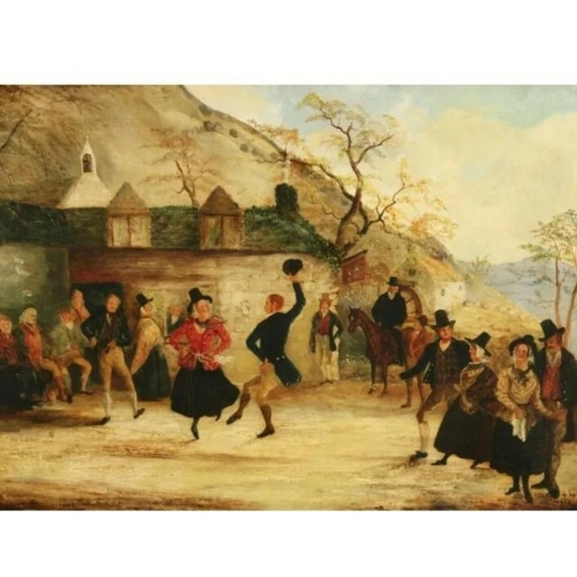 19th Large Premitive Landscape Painting Signed /Dated 1846 O/C With Original Magnificent Frame For Sale - Image 4 of 4