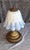 Vintage Table Lamp with Metal Base and Relief Glass Shade, 2000s For Sale - Image 4 of 7