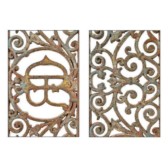 Cast Iron Balustrade on Iron Base For Sale - Image 3 of 4