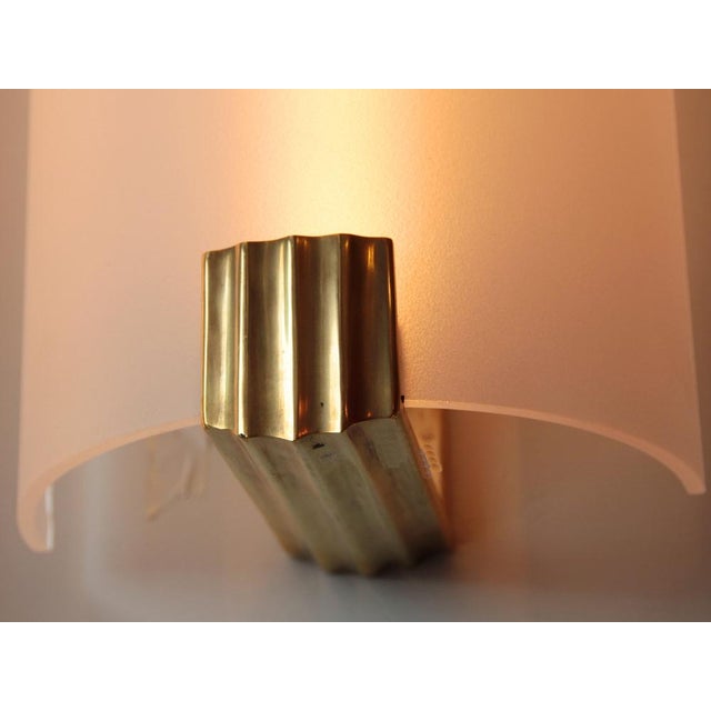 Gold Vintage French Art Deco Brass Sconce, 1930s For Sale - Image 8 of 11