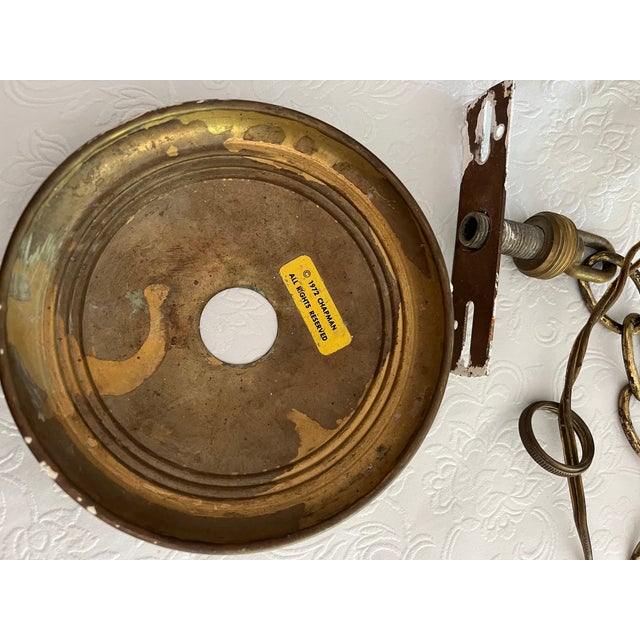 Brass Vintage 1972 Chapman Solid Brass Chandelier | Hollywood Regency or Dutch Colonial Style. For Sale - Image 8 of 12