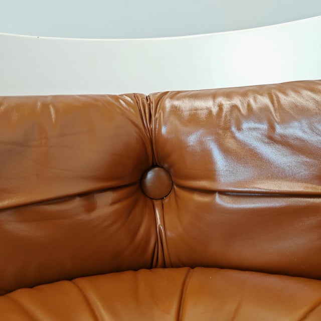 Dressing Table with Dilly Dally Brown Leather Armchair by Luigi Massoni for Frau, 1970s, Set of 2 For Sale - Image 14 of 18