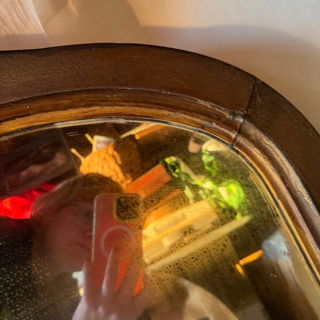 Late 19th Century 1900s Antique American Ogee-Top Wall Mirror, Original Glass For Sale - Image 5 of 12