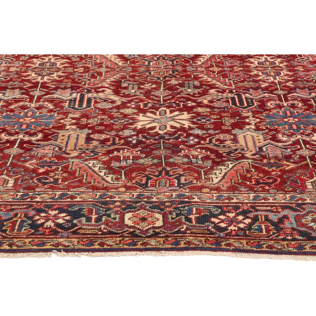 Antique Persian Dragon Serapi Heriz Rug - 07'08 X 09'09 For Sale - Image 4 of 9