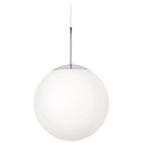 Scandinavian Opaline Glass Glob Ceiling Lamp in Chrome Finish from Konsthantverk For Sale - Image 7 of 7