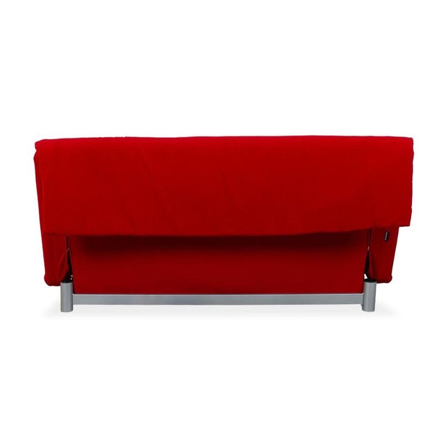 Three-Seater Red Fabric Silver Frame with Manual Sleeper Function Multy Sofa Bed from Ligne Roset For Sale - Image 11 of 13