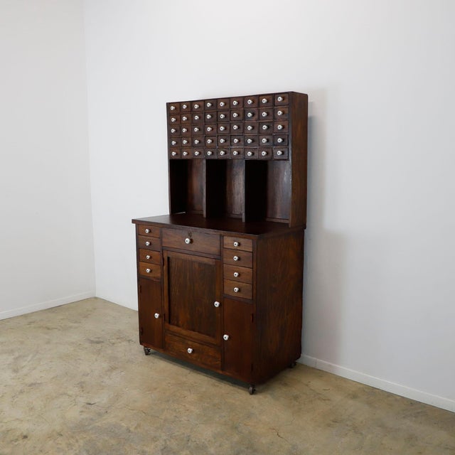 Wood Vintage Painter Chest of Drawers with Porcelain Knobs For Sale - Image 7 of 18