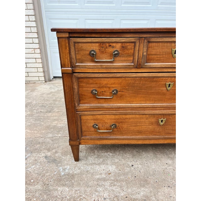 French French 19th Century Louis XVI Mahogany Commode / Chest of Drawers For Sale - Image 3 of 12