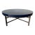 Modern Donghia Sculptural Bronze Base & Ribbed Blue Lucite Coffee Table For Sale