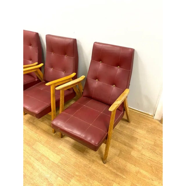 Wood Armchairs from Interiér Praha, Czechoslovakia, 1960s, Set of 4 For Sale - Image 7 of 8