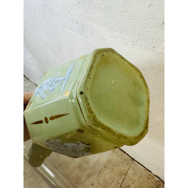 Art Nouveau Antique Ceramic Pitcher For Sale - Image 3 of 7