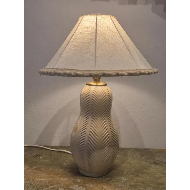 Swedish Modern Table Lamp with Ceramic Base attributed to Anna-Lisa Thomson fir Upsala Ekeby, 1950s For Sale - Image 11 of 14