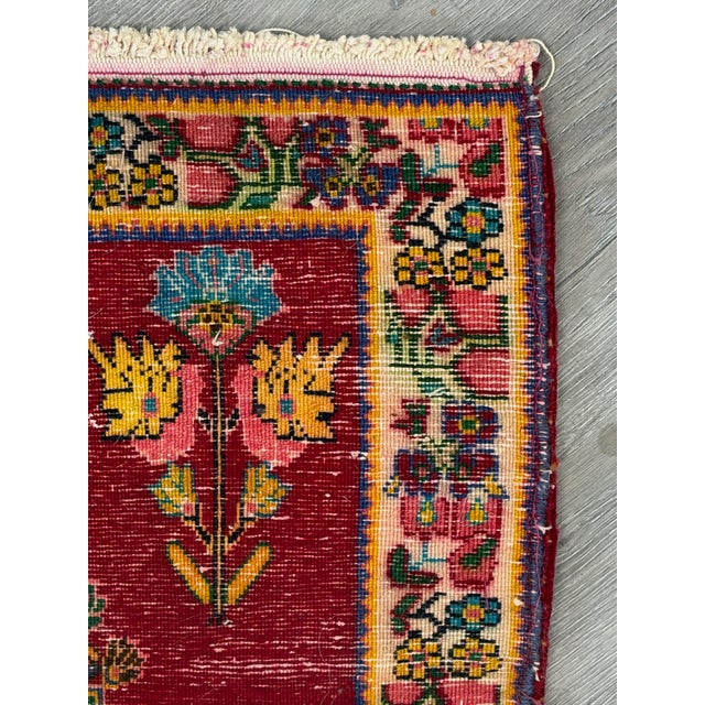 Mid 20th Century Small Handmade Persian Style Accent Rug For Sale - Image 5 of 18