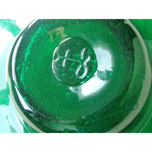 1960s Vintage Green Glass Bowl, 1960s For Sale - Image 5 of 15