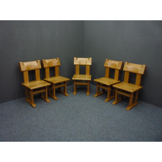 Oak Dining Chairs, 1980s Set of 5 For Sale - Image 16 of 16