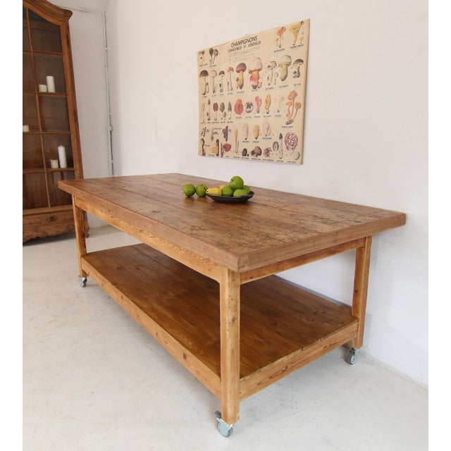 Wood Large Vintage Worktable, 1930s For Sale - Image 7 of 18
