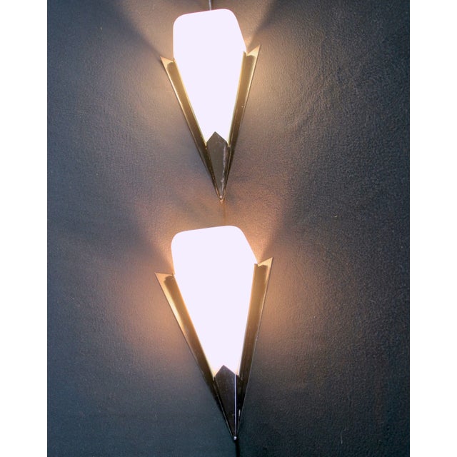 Perspex & Black Metal Wall Lamps, Mid-Century France - a Pair For Sale - Image 6 of 9